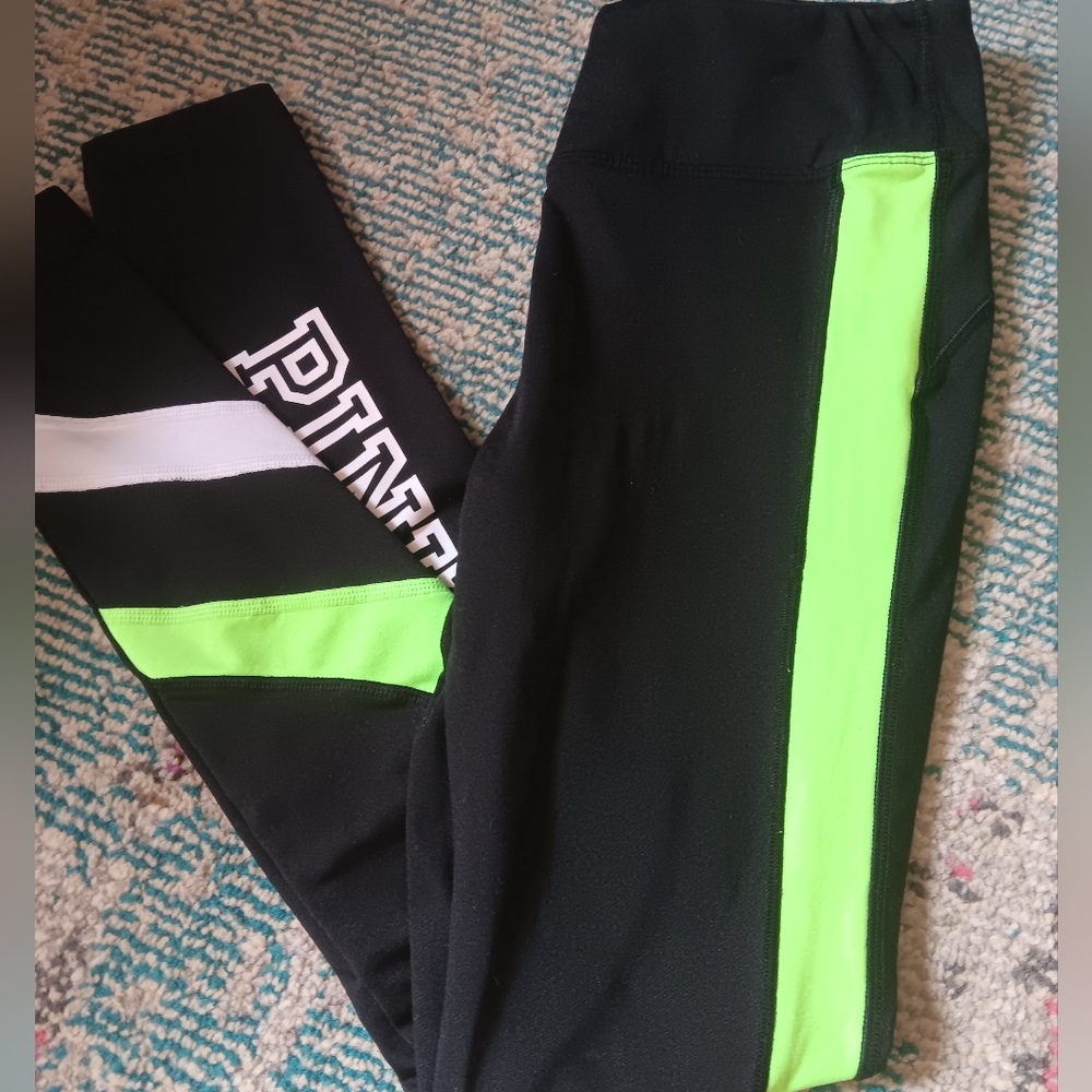 *SOLD*PINK Victoria Secret Neon Green Cozy Leggings - Picture 1 of 5